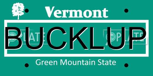 BUCKLUP Vermont License Plate