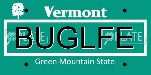 BUGLFE Vermont License Plate