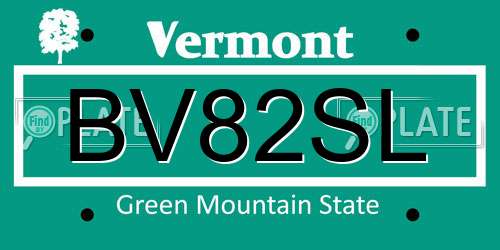 BV82SL Vermont License Plate
