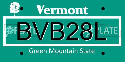 BVB28L Vermont License Plate