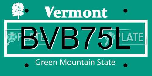 BVB75L Vermont License Plate