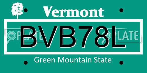 BVB78L Vermont License Plate