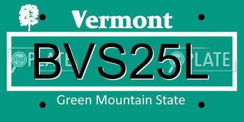BVS25L Vermont License Plate