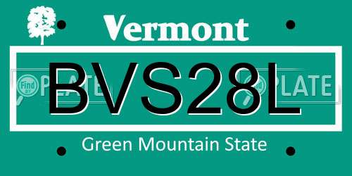 BVS28L Vermont License Plate