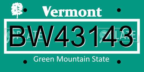 BW43143 Vermont License Plate