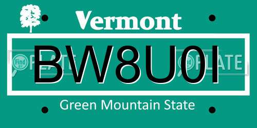 BW8U0I Vermont License Plate