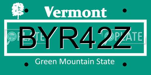 BYR42Z Vermont License Plate