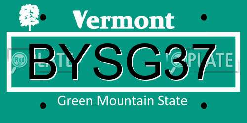 BYSG37 Vermont License Plate