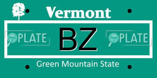 BZ Vermont License Plate