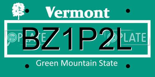 BZ1P2L Vermont License Plate