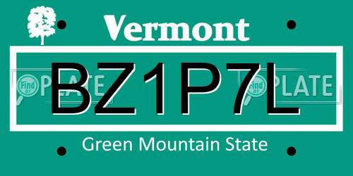 BZ1P7L Vermont License Plate