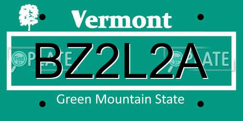 BZ2L2A Vermont License Plate