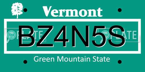 BZ4N5S Vermont License Plate
