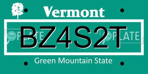 BZ4S2T Vermont License Plate