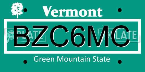 BZC6MC Vermont License Plate