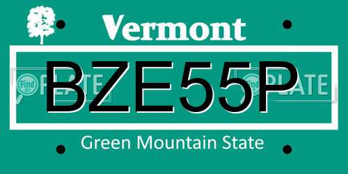 BZE55P Vermont License Plate