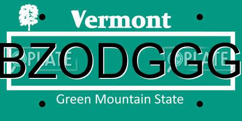 BZODGGG Vermont License Plate