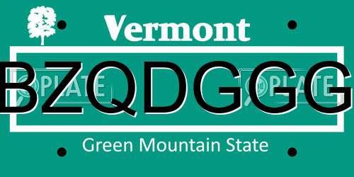 BZQDGGG Vermont License Plate