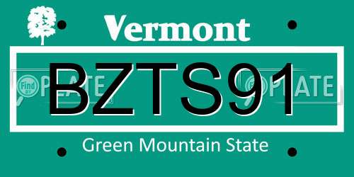 BZTS91 Vermont License Plate