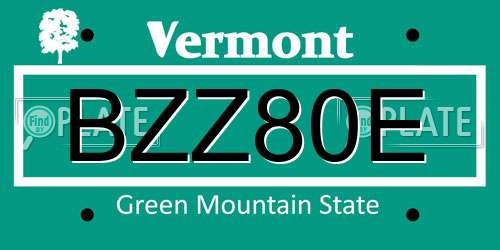 BZZ80E Vermont License Plate