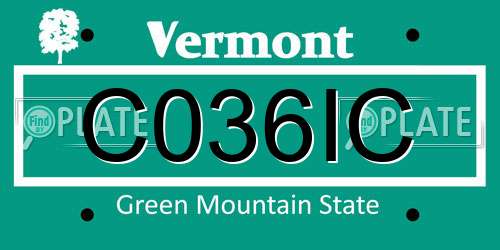C036IC Vermont License Plate