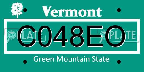 C048EO Vermont License Plate