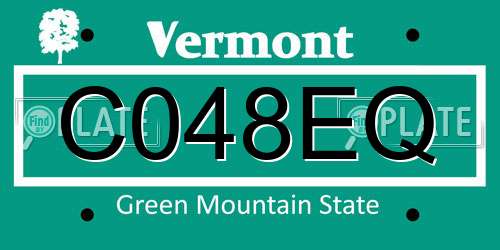 C048EQ Vermont License Plate