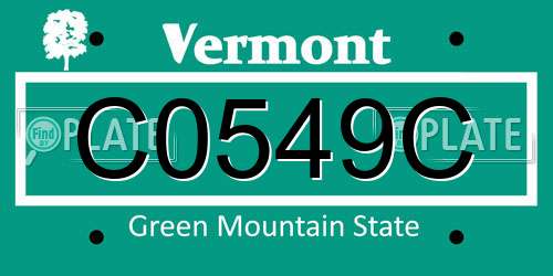 C0549C Vermont License Plate