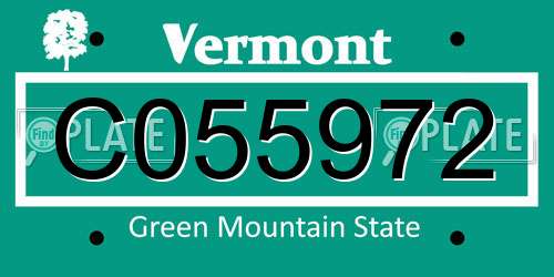 C055972 Vermont License Plate