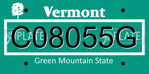 C08055G Vermont License Plate