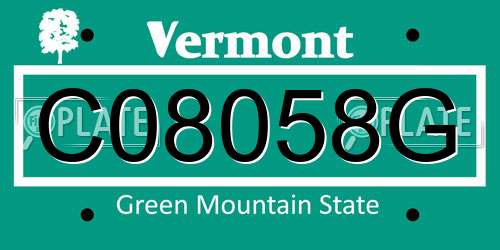 C08058G Vermont License Plate