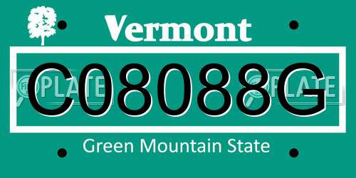 C08088G Vermont License Plate