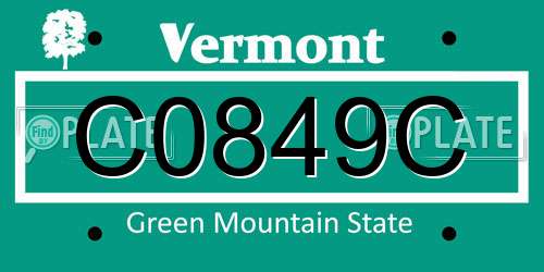 C0849C Vermont License Plate