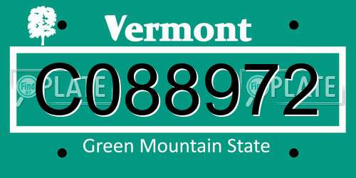 C088972 Vermont License Plate