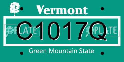 C1017Q Vermont License Plate