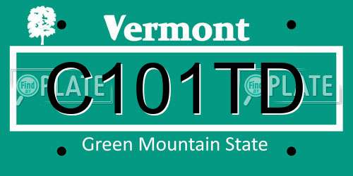 C101TD Vermont License Plate