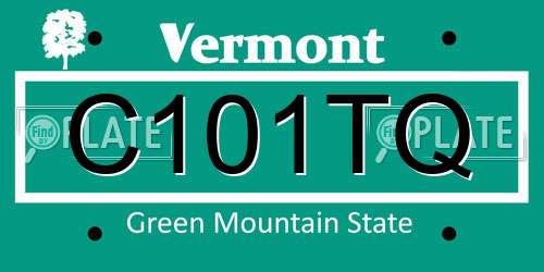 C101TQ Vermont License Plate