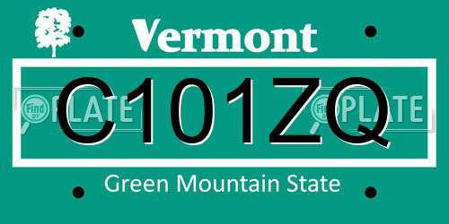 C101ZQ Vermont License Plate