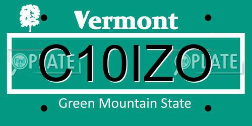 C10IZO Vermont License Plate