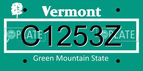 C1253Z Vermont License Plate
