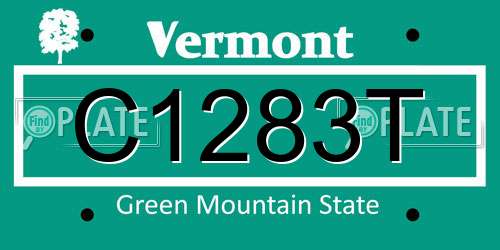 C1283T Vermont License Plate