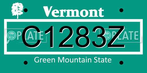 C1283Z Vermont License Plate