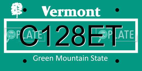 C128ET Vermont License Plate