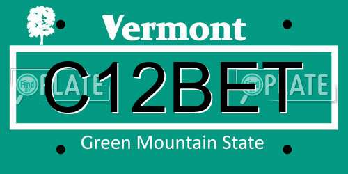 C12BET Vermont License Plate