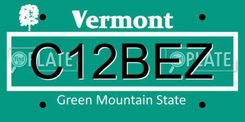 C12BEZ Vermont License Plate
