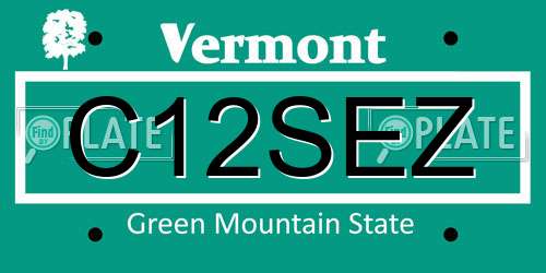 C12SEZ Vermont License Plate