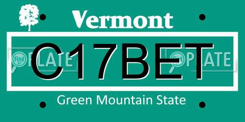C17BET Vermont License Plate