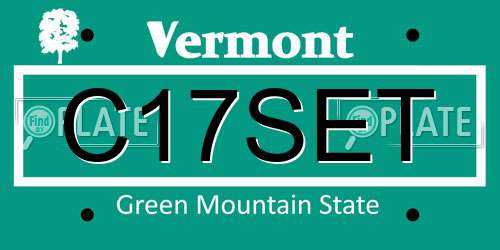 C17SET Vermont License Plate