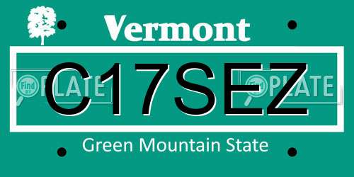 C17SEZ Vermont License Plate
