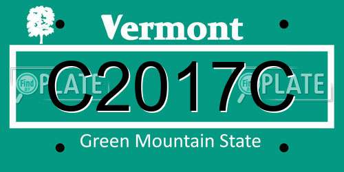 C2017C Vermont License Plate